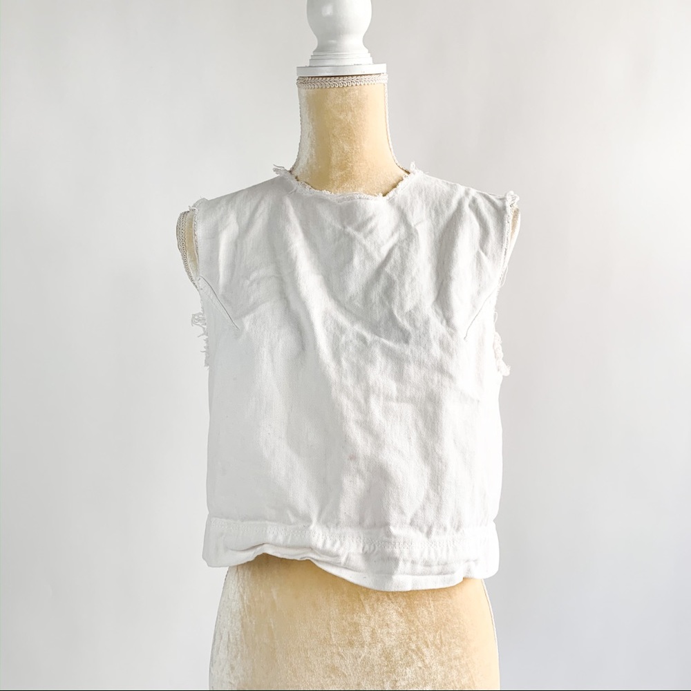 My White Denim Top